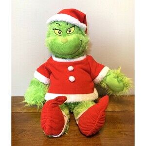Build A Bear Grinch Christmas Plush Red Santa Suit SOUND NOT WORKING READ
